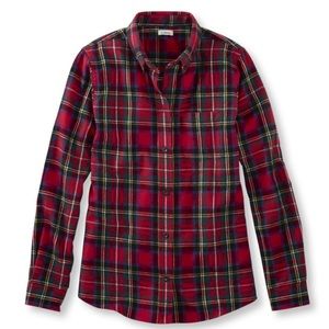 L.L. Bean Scotch Plaid Flannel Shirt Relaxed Fit